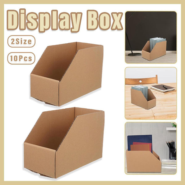 10pcs Slanted Display Boxes for Sorting Organising Storage Containers Organizer - 60cm x 30cm x 20cm.