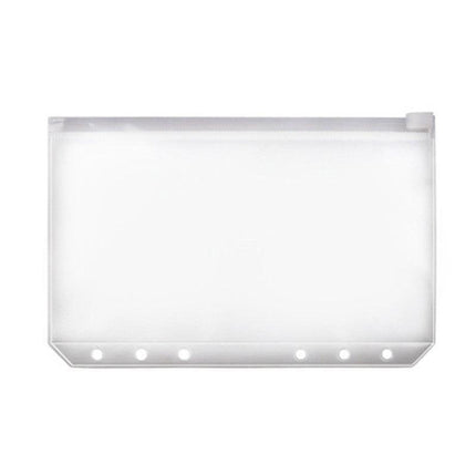 12X A5/A6/A7 Binder Pocket Zipper 6 Holes Pvc Document Filling Bags Clear Kit - A6(17*11CM).