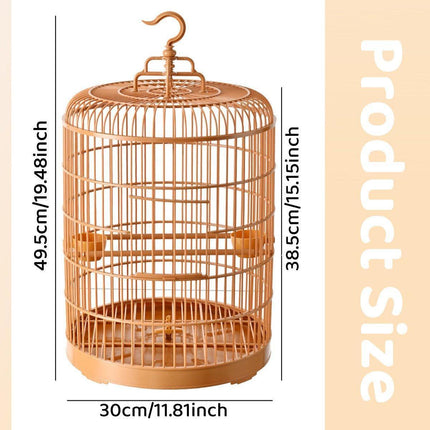 Luxury Portable Bird Cage Round Design Travel Pet Carrier for Small Birds.