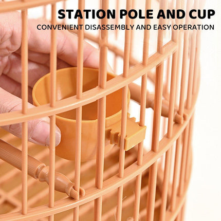 Luxury Portable Bird Cage Round Design Travel Pet Carrier for Small Birds.
