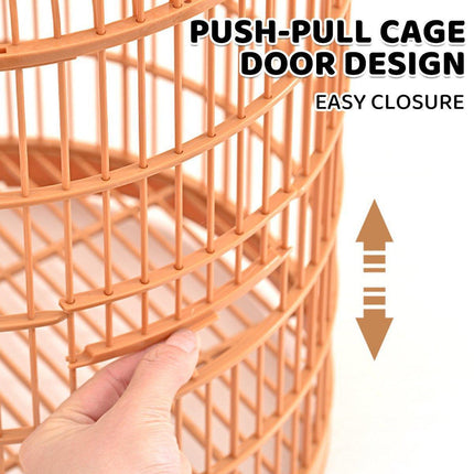 Luxury Portable Bird Cage Round Design Travel Pet Carrier for Small Birds.