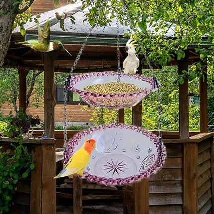 Outdoor Hanging Bird Feeder Bath Garden Patio Decoration for Attracting Birds - Purple.