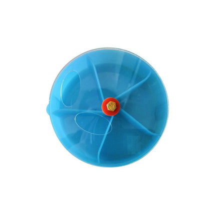 Parrot Foraging Toy Bird Chew Wheel Food Dispenser Divider Box Cage Accessory - Purple.