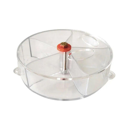 Parrot Foraging Toy Bird Chew Wheel Food Dispenser Divider Box Cage Accessory - Transparent.