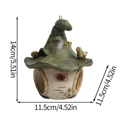 Cartoon Hanging Birdhouse Cozy Nest Resin Garden Outdoor Tree Patio Decor.
