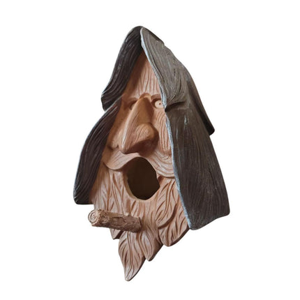 Human Face Birdhouse Resin Garden Ornament Outdoor Bird Nest Decor Statue.