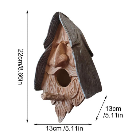 Human Face Birdhouse Resin Garden Ornament Outdoor Bird Nest Decor Statue.