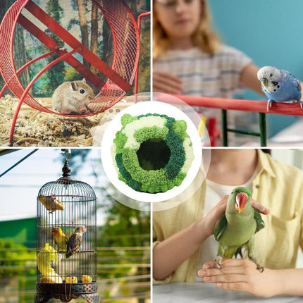 Hanging Warm Cotton Nest Hammock Cozy Bed for Parrots and Other Bird Species - Blue.