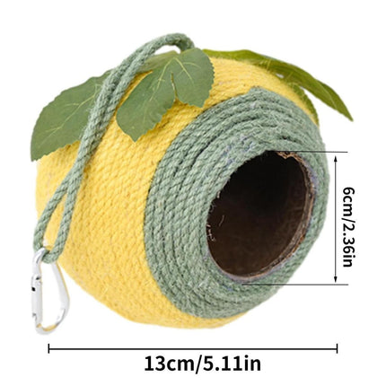 Bird Nest Parrot Nest Coconut Shell Braided Twine Colourful Cage Hanging Bed - White-Brown-Screw Model.