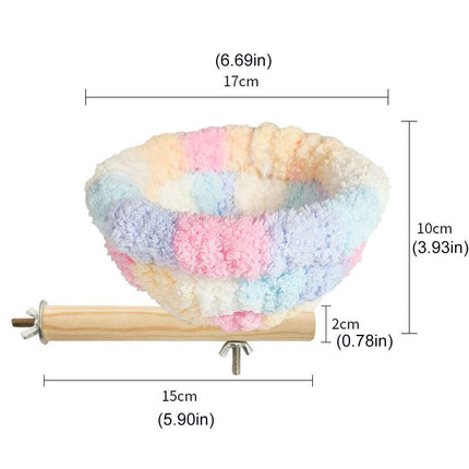 Parrot Winter Warm Nest Fluffy Cotton Hanging Bed Colourful Bird Cage House - Pink.