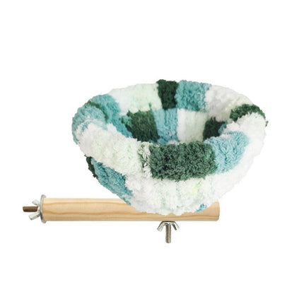 Parrot Winter Warm Nest Fluffy Cotton Hanging Bed Colourful Bird Cage House - Pink.