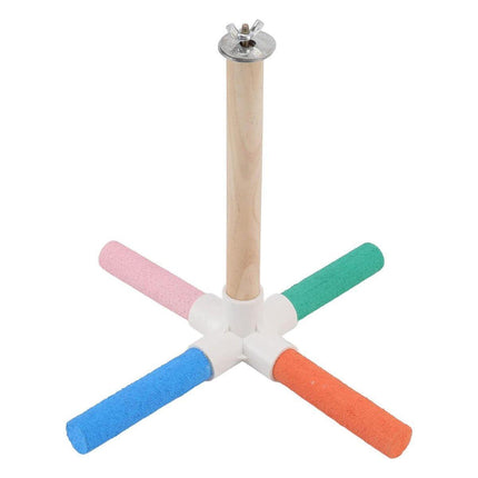 Parrot Toy Bird Stand Colorful Umbrella Perch Claw Grinding Stick 4 Colours.