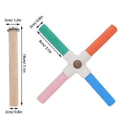 Parrot Toy Bird Stand Colorful Umbrella Perch Claw Grinding Stick 4 Colours.