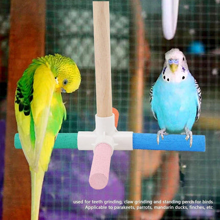 Parrot Toy Bird Stand Colorful Umbrella Perch Claw Grinding Stick 4 Colours.