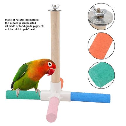 Parrot Toy Bird Stand Colorful Umbrella Perch Claw Grinding Stick 4 Colours.