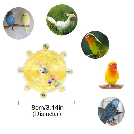 Interactive Parrot Spinning Wheel Stress Relief Toy for Small Birds Durable - Blue.