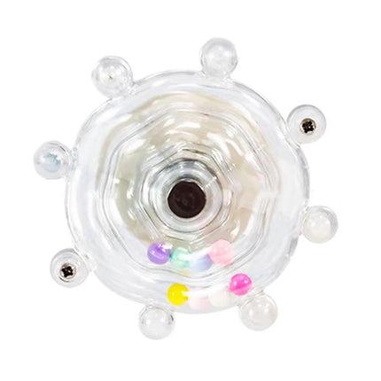 Interactive Parrot Spinning Wheel Stress Relief Toy for Small Birds Durable - Yellow.