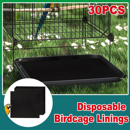 30pcs Disposable Birdcage Liner Pads Pet Cage Liner Bedding for Birds and Parrot.