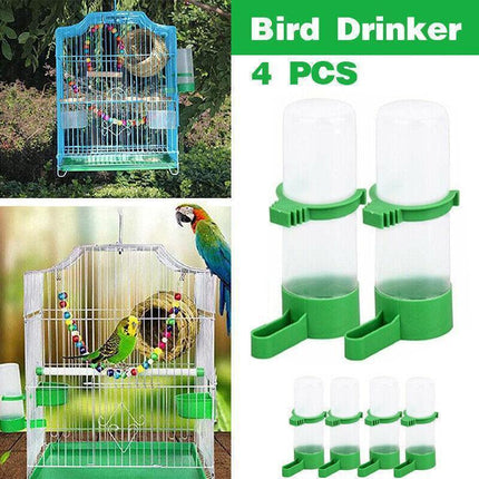 4Pcs/Set Drinker Food Feeder Water Clip For Cage Bird Parrot Cockatiel Budgie Au.