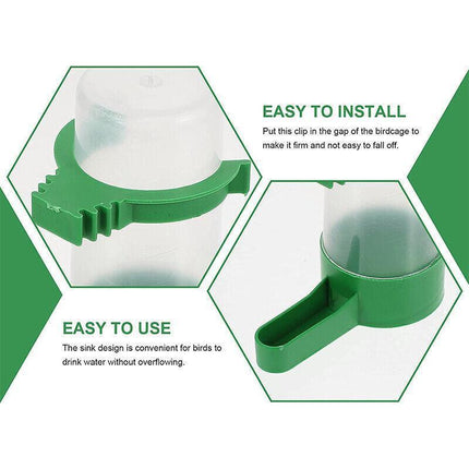 4Pcs/Set Drinker Food Feeder Water Clip For Cage Bird Parrot Cockatiel Budgie Au.