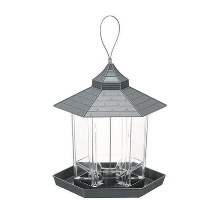 Garden Hanging Wild Bird Feeder Birds Gazebo Shape Container Waterproof Outdoor - Green.