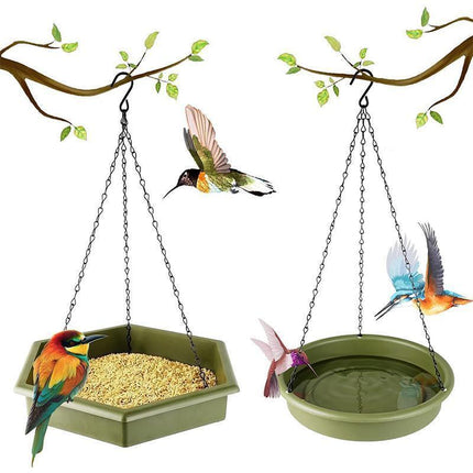 Outdoor Garden Hanging Bird Feeder Garden Automatic Hummingbird Water Feeder - Grey.