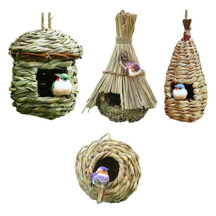 Qttie Bird Nest Breeding Box House Bed Cage Hut Cave Canary Finch Budgie Parrot - Teepee.