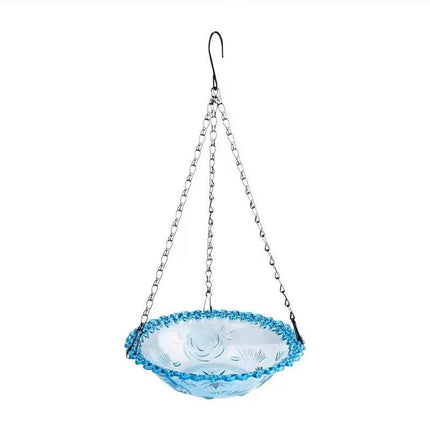 Balcony Bird Feeder Hanging Rail Mount Outdoor Suspended Feeding Station Garden - Grey.