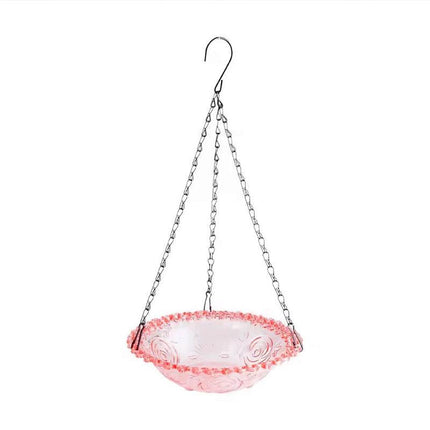 Balcony Bird Feeder Hanging Rail Mount Outdoor Suspended Feeding Station Garden - Grey.