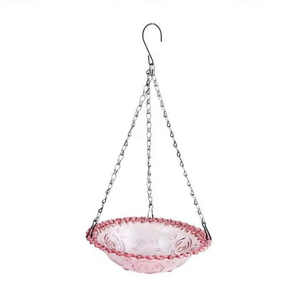 Balcony Bird Feeder Hanging Rail Mount Outdoor Suspended Feeding Station Garden - Grey.