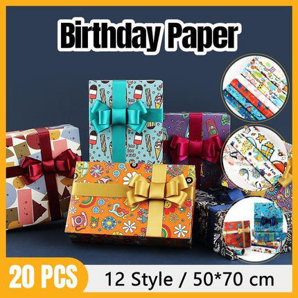 20pcs Cute Animal Cartoon Gift Wrapping Paper for Toys Bookskin and Crafts - Birthday Gift-20PCS.