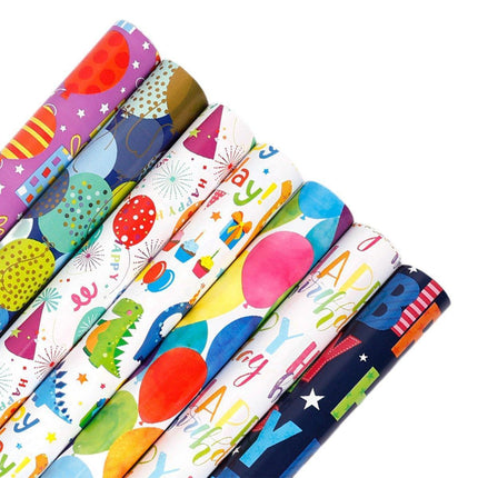 3 Pack Colorful Celebration with Premium Present Wrapping Paper - QQLW.