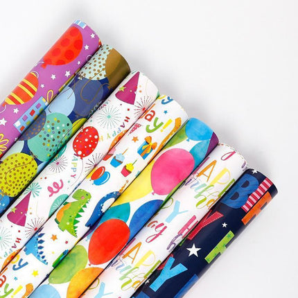 3 Pack Colorful Celebration with Premium Present Wrapping Paper - QQLW.