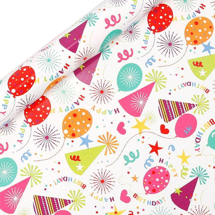 3 Pack Colorful Celebration with Premium Present Wrapping Paper - QQLW.