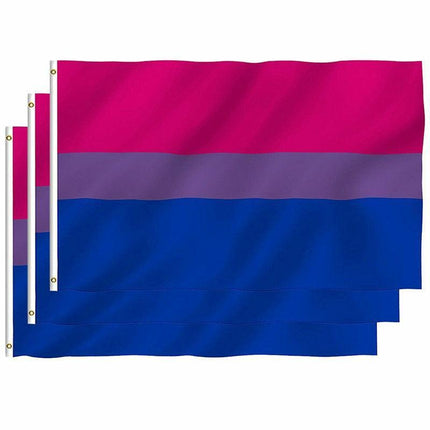 Bisexual Large Flag 150X90Cm Bi Sexual Pride Lgbt Lesbian Gay Rainbow Mardi Gras.