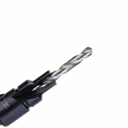 4PCS Screw Countersink Bit Set Pilot Holre Drill Metal Plastic Wood Hex Shank - Silver.