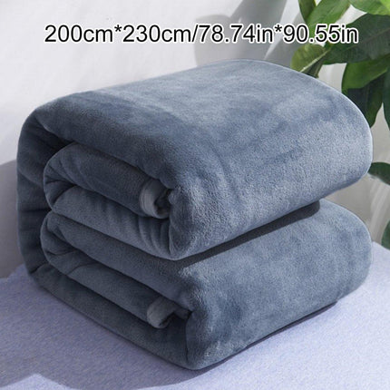 Soft Winter Flannel Blanket for Office Home Lunch Break Warm Cozy Throw Blanket - Grey Blue.