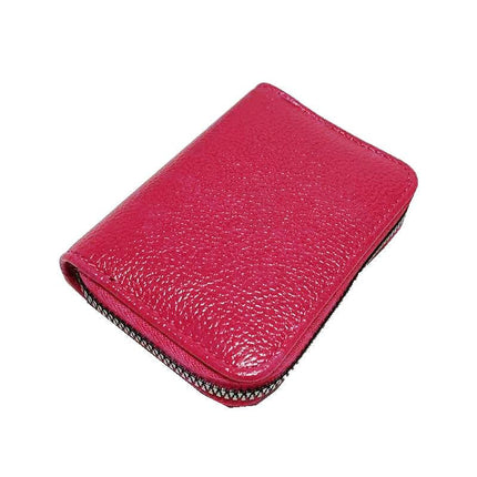 Compact Zipper Organ Card Cover Holder Wallet ID Bag Short Coin Purse Pockets - Black.