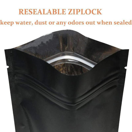 100PCS Black Aluminum Bag Mylar Foil Pouch Heat Sealer Food Storage Package Bags - 10x15cm.