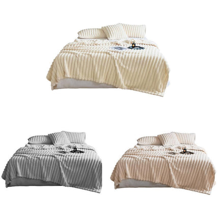 Plush Blanket Leisure Blanket Autumn Winter Warm Nap Throw Soft Cozy - Khaki-150x200cm.