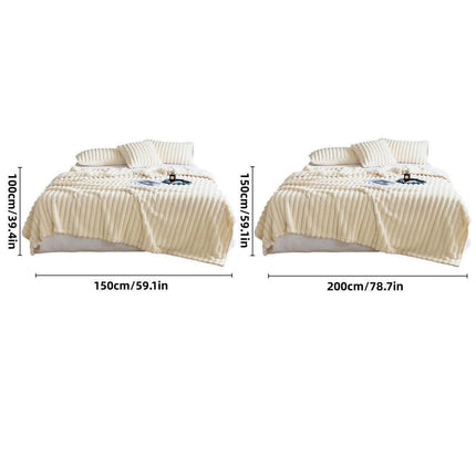 Plush Blanket Leisure Blanket Autumn Winter Warm Nap Throw Soft Cozy - Khaki-150x200cm.