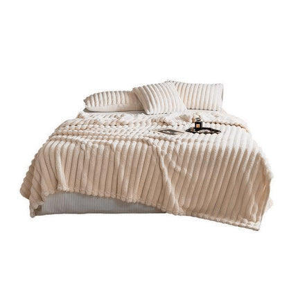 Plush Blanket Leisure Blanket Autumn Winter Warm Nap Throw Soft Cozy - Khaki-150x200cm.