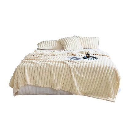 Plush Blanket Leisure Blanket Autumn Winter Warm Nap Throw Soft Cozy - Khaki-150x200cm.