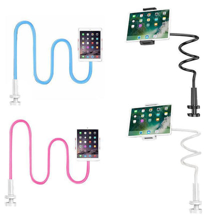 Adjustable Flexible Phone Tablet Holder with Clamp for Bed Desk Mount Use - Blue.
