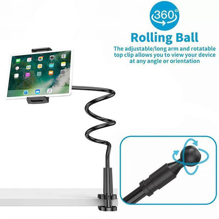 Adjustable Flexible Phone Tablet Holder with Clamp for Bed Desk Mount Use - Blue.