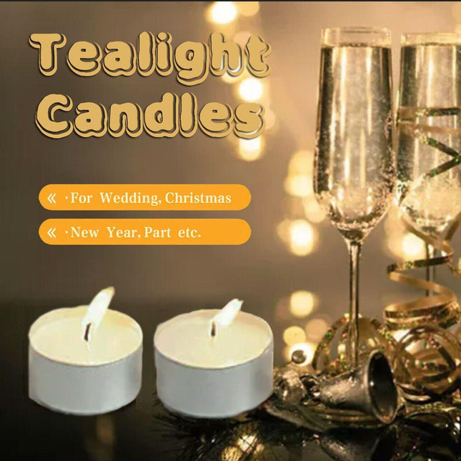 Tealight Candles 10 or 50 Pack Unscented Long Burning for Wedding Party Decor - Blue- 2 Hours10PCS.
