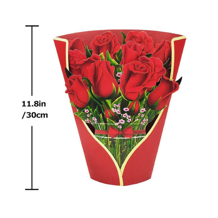 New Style 3D Pop Up Cards Paper Flower Bouquet Greeting Card for All Occasions - Blue Lily.