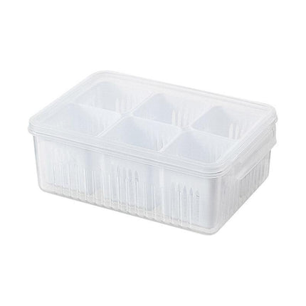 Convenient Crisper Box with Lid Storage Compartment Organizer for Vegetables.