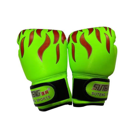 Boxing Sparring Training Gloves MMA Kickboxing Punching Gloves for Practice Sessions - Green [Map Pattern].