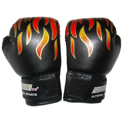 Boxing Sparring Training Gloves MMA Kickboxing Punching Gloves for Practice Sessions - Red [Map Pattern].